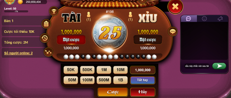 Cá cược tài xỉu tại nhà cái