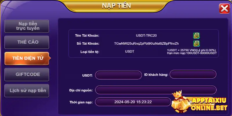 Nạp tiền điện tử hiện đại và linh động tại tài xỉu online