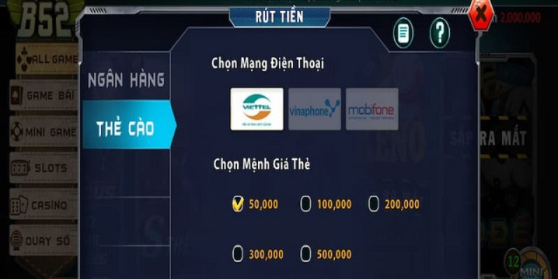 Rút tiền B52 CLUB
